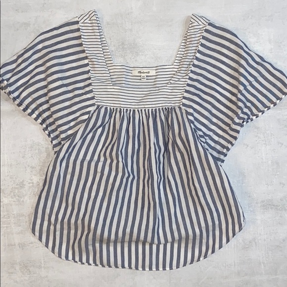 MADEWELL striped butterfly top blue white - Picture 4 of 6